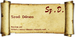 Szoó Dénes névjegykártya