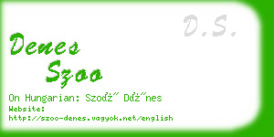 denes szoo business card